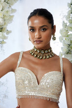 Load image into Gallery viewer, Ivory Sequin Lehenga Set
