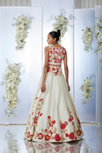 Load image into Gallery viewer, White Floral Jacket Lehenga Set