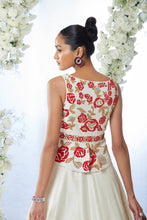 Load image into Gallery viewer, White Floral Jacket Lehenga Set