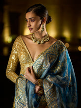 Load image into Gallery viewer, Antique Gold Gota Patti Jacket Set