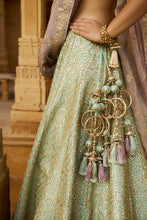 Load image into Gallery viewer, Sea Green Gota Patti Lehenga Set