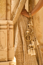 Load image into Gallery viewer, Ivory & Gold Gota Patti Lehenga Set