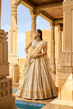 Load image into Gallery viewer, Ivory & Gold Gota Patti Lehenga Set