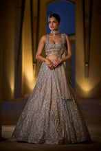 Load image into Gallery viewer, Silver Lehenga Set