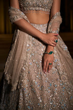 Load image into Gallery viewer, Champagne Sequin Lehenga Set