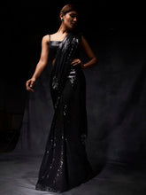 Load image into Gallery viewer, Black Sequin Saree