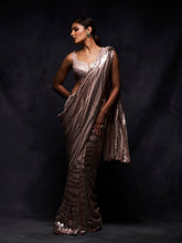 Load image into Gallery viewer, Metallic Nude Saree