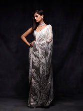 Load image into Gallery viewer, Grey Sequin Saree