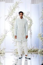 Load image into Gallery viewer, Aqua Blue Short Sherwani Set