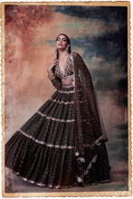 Load image into Gallery viewer, Olive Tier Lehenga Set