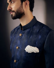 Load image into Gallery viewer, Midnight Blue Bandhgala set