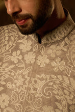 Load image into Gallery viewer, Grey Sequin Bandhgala Set