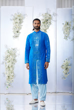 Load image into Gallery viewer, Royal Blue Mirror Work Kurta Set