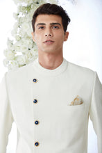 Load image into Gallery viewer, Ivory Blue Meena Button Sherwani Set