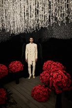 Load image into Gallery viewer, Ivory Blue Meena Button Sherwani Set