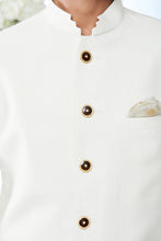 Load image into Gallery viewer, Ivory Deep Maroon Meena Button Sherwani Set
