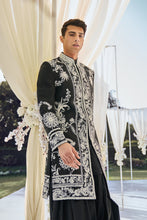 Load image into Gallery viewer, Black & White Sherwani Set