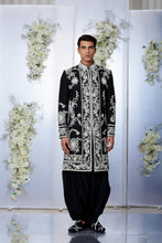 Load image into Gallery viewer, Black & White Sherwani Set