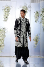 Load image into Gallery viewer, Black & White Sherwani Set