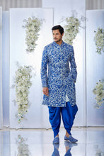 Load image into Gallery viewer, Blue on Blue Sherwani Set
