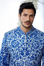 Load image into Gallery viewer, Blue on Blue Sherwani Set