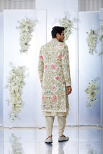 Load image into Gallery viewer, Cream Gold Multi-Coloured Sherwani Set