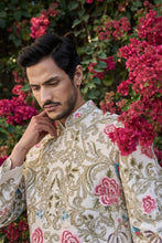 Load image into Gallery viewer, Cream Gold Multi-Coloured Sherwani Set