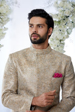 Load image into Gallery viewer, Silver & Gold Zari Sherwani Set