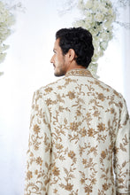 Load image into Gallery viewer, Ivory & Gold Zaridosi Sherwani Set