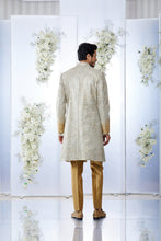 Load image into Gallery viewer, Gold & Silver Zari Sherwani Set