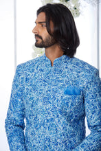 Load image into Gallery viewer, Marble Blue Sherwani Set