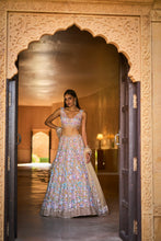 Load image into Gallery viewer, Nude Multi-Coloured Floral Lehenga Set