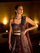 Load image into Gallery viewer, Deep Wine Swarovski Lehenga Set