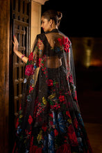 Load image into Gallery viewer, Black Multi-Coloured Lehenga Set