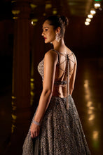 Load image into Gallery viewer, Grey Sequin Lehenga Set