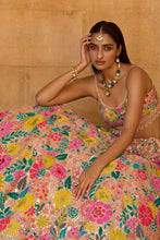 Load image into Gallery viewer, Multi - Coloured Floral Lehenga Set