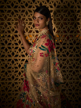 Load image into Gallery viewer, Gold Multi-Coloured Floral Lehenga Set