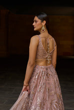 Load image into Gallery viewer, Metallic Rose Gold Lehenga Set