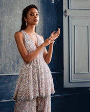 Load image into Gallery viewer, Ash Grey Floral Sharara Set