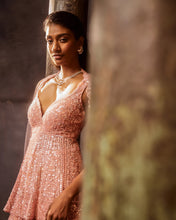 Load image into Gallery viewer, Rose Pink Sequin Sharara Set
