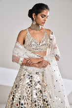 Load image into Gallery viewer, Silver Mirror Lehenga Set