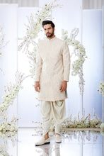 Load image into Gallery viewer, Aqua Peach Short Sherwani Set