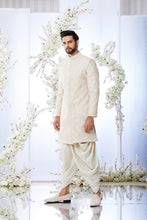 Load image into Gallery viewer, Aqua Peach Short Sherwani Set
