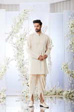 Load image into Gallery viewer, Aqua Peach Short Sherwani Set