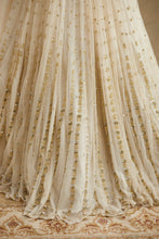 Load image into Gallery viewer, WHITE WITH GOLD WORK LEHENGA SET
