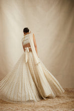 Load image into Gallery viewer, WHITE WITH GOLD WORK LEHENGA SET