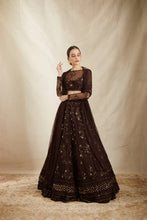 Load image into Gallery viewer, Dark Coffee Thread Work Lehenga Set