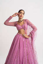 Load image into Gallery viewer, Dark Blush Single Tier Lehenga Set