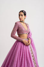 Load image into Gallery viewer, Dark Blush Single Tier Lehenga Set