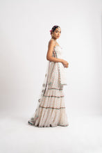 Load image into Gallery viewer, White Multi Tier Multi Color Sharara Set